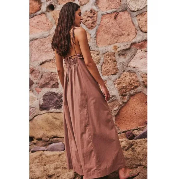 Free People Lovey Maxi Dress in BROWNIE XL NWT - Picture 2 of 8